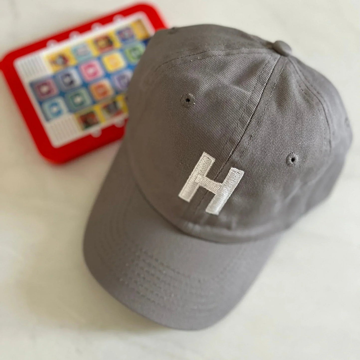 KIDS ROYAL BLUE LETTER BASEBALL HAT SUNNYEMBROIDERYBAE