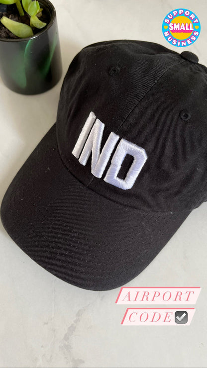 ADULT AIRPORT CODE PUFF BASEBALL HAT SUNNYEMBROIDERYBAE