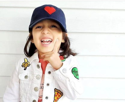 KIDS HEART BASEBALL HAT SUNNYEMBROIDERYBAE