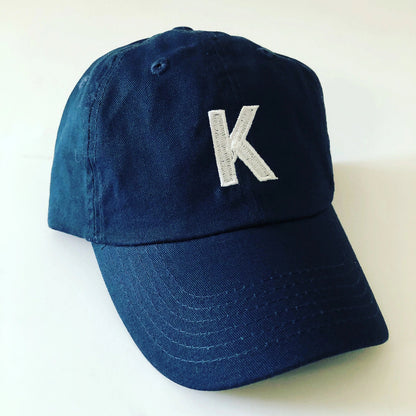 KIDS NAVY LETTER BASEBALL HAT SUNNYEMBROIDERYBAE