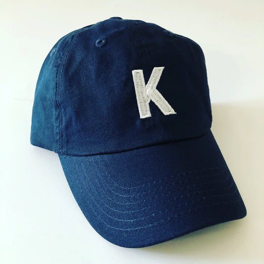 KIDS NAVY LETTER BASEBALL HAT SUNNYEMBROIDERYBAE