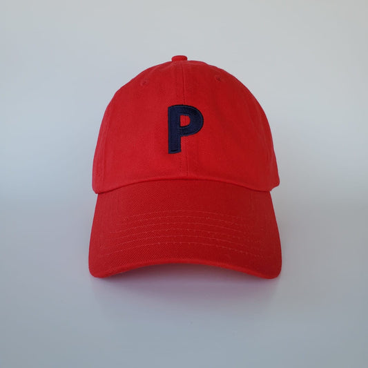 KIDS RED LETTER BASEBALL HAT SUNNYEMBROIDERYBAE