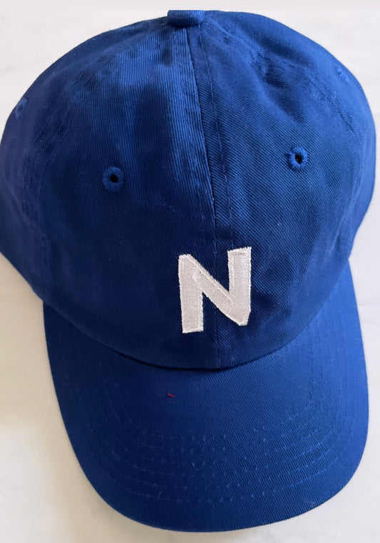 KIDS ROYAL BLUE LETTER BASEBALL HAT SUNNYEMBROIDERYBAE