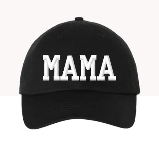 MAMA BLACK BASEBALL HAT SUNNYEMBROIDERYBAE