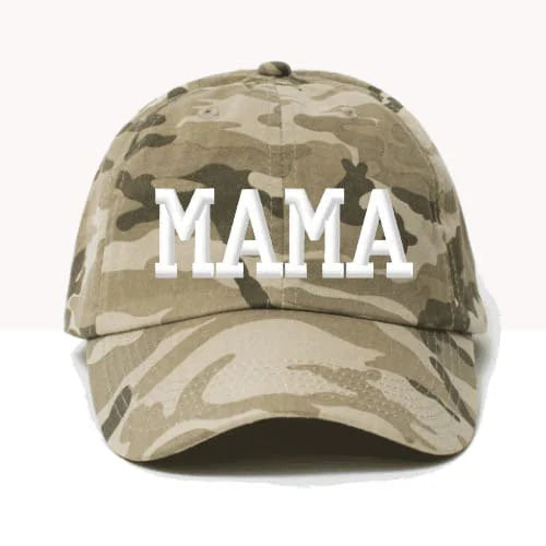 MAMA CAMO BASEBALL HAT SUNNYEMBROIDERYBAE