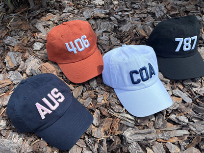 Custom Kids City & Area Code Hat with Name | Personalized Embroidered Cap (Copy)